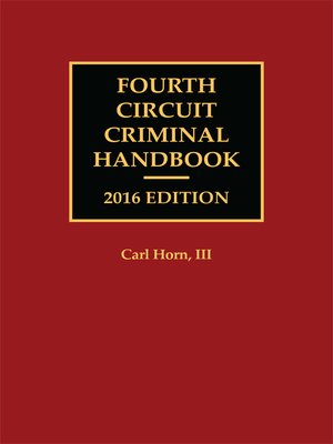 cover image of Fourth Circuit Criminal Handbook